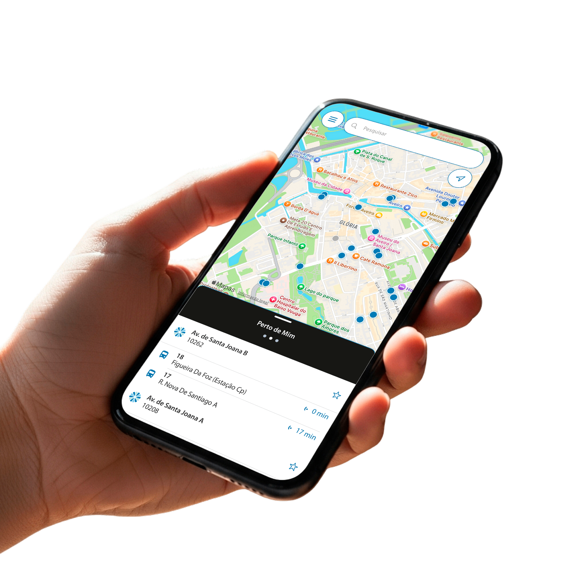 App BusWay no telemóvel